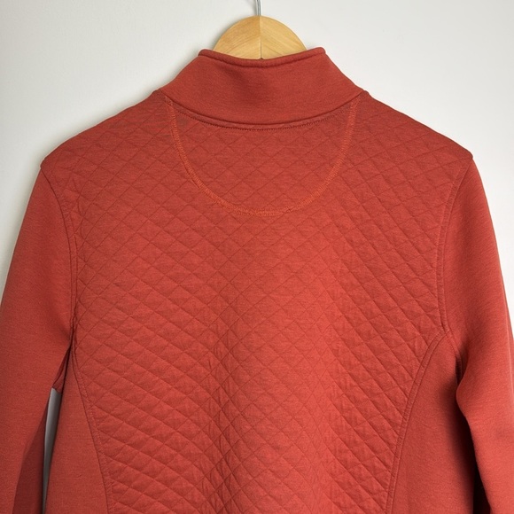 L.L. Bean Orange Quilted Sweatshirt 1/4 Zip Pullover Long Sleeve Size XL - Picture 4 of 17